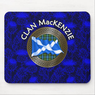 Clan MacKenzie Wapenschild & Tartan Knoop op Diste Muismat