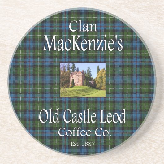 Clan MacKenzie's Old Castle Leod Coffee Co. Zandsteen Onderzetter (Voorkant)