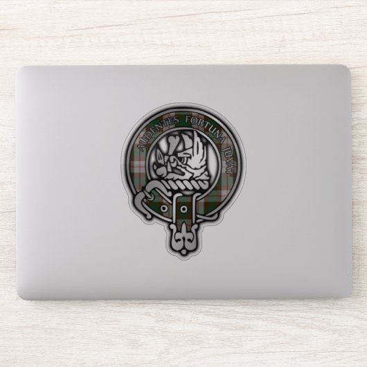 Clan MacKinnon Crest & Hunting Tartan Sticker (Computer)