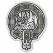 Clan MacKinnon Crest & Hunting Tartan Sticker (Voorkant)