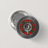 Clan MacKinnon Crest & Tartan Knot Button (Voorkant /achterkant)