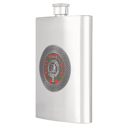Clan MacKinnon Crest & Tartan Knot Flask Flacon (Links)