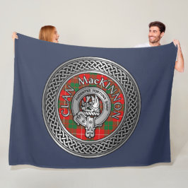 Clan MacKinnon Crest & Tartan Knot Fleece Blanket