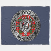 Clan MacKinnon Crest & Tartan Knot Fleece Blanket Deken (Voorkant (Horizontaal))