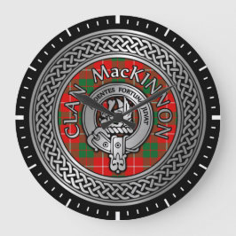 Clan MacKinnon Crest & Tartan Knot Large Clock Grote Klok