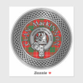 Clan MacKinnon Crest & Tartan Knot Sticker (Vel)