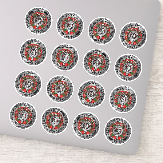 Clan MacKinnon Crest & Tartan Knot Sticker (Detail)