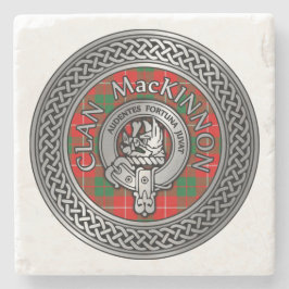Clan MacKinnon Crest & Tartan Knot Stone Onderzett Stenen Onderzetter