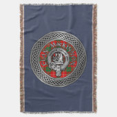 Clan MacKinnon Crest & Tartan Knot Throw Blanket Deken (Voorkant Verticaal)