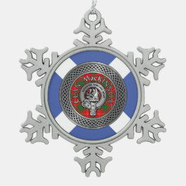 Clan MacKinnon Crest & Tartan Knot Tin Sneeuwvlok Ornament