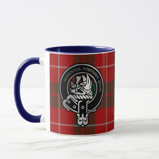 Clan MacKinnon Crest & Tartan Mok (Links)