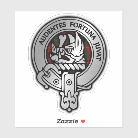 Clan MacKinnon Crest & Tartan Sticker (Vel)