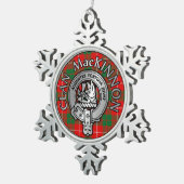 Clan MacKinnon Crest & Tartan Tin Sneeuwvlok Ornament (Rechts)