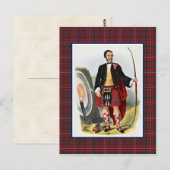 Clan MacKinnon  Illustratie Tartan Lijst Briefkaart (Voorkant / Achterkant)