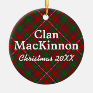 Clan MacKinnon Scottish Tartan Keramisch Ornament