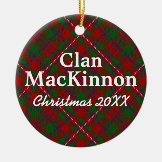 Clan MacKinnon Scottish Tartan Keramisch Ornament (Voorkant)