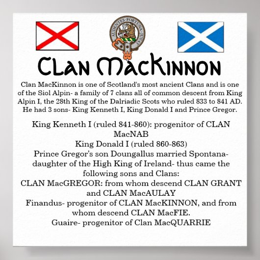 Clan MacKinnon & Siol Alpin - de 7 Clans Poster (Voorkant)