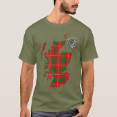 Clan MacKinnon Tartan Map & Crest T-Shirt (Voorkant)