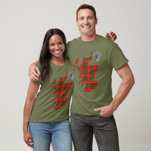 Clan MacKinnon Tartan Map & Crest T-Shirt (Unisex)