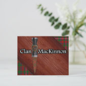 Clan MacKinnon Tartan Sgian Dubh Blade Briefkaart (Staand voorkant)