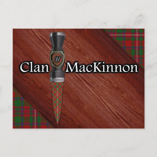 Clan MacKinnon Tartan Sgian Dubh Blade Briefkaart (Voorkant)