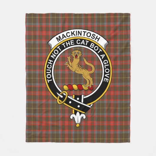 Clan MacKintosh Hunting Weathered Tartan Pset Fleece Deken (Voorkant)