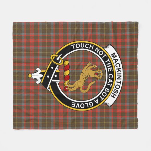 Clan MacKintosh Hunting Weathered Tartan Pset Fleece Deken (Voorkant (Horizontaal))