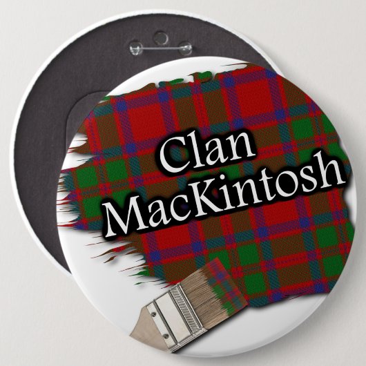 Clan MacKintosh Tartan Paint Brush Ronde Button 6,0 Cm (Voorkant /achterkant)