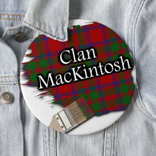 Clan MacKintosh Tartan Paint Brush Ronde Button 6,0 Cm (In situ)