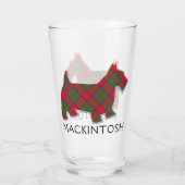 Clan MacKintosh Tartan Scottie Dog Glas (Achterkant)