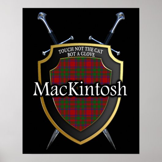 Clan MacKintosh Tartan Scottish Shield & Swords Poster (Voorkant)