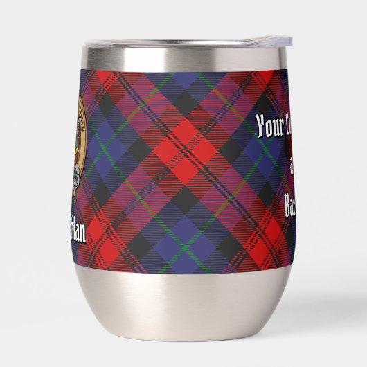 Clan MacLachlan Crest over Tartan (Links)