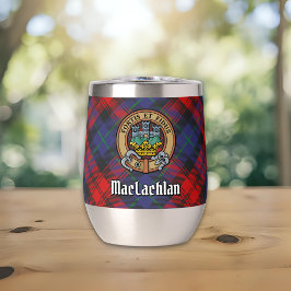 Clan MacLachlan Crest over Tartan