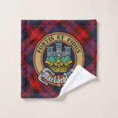 Clan MacLachlan Crest over Tartan Bad Handdoek (Wasdoekje)