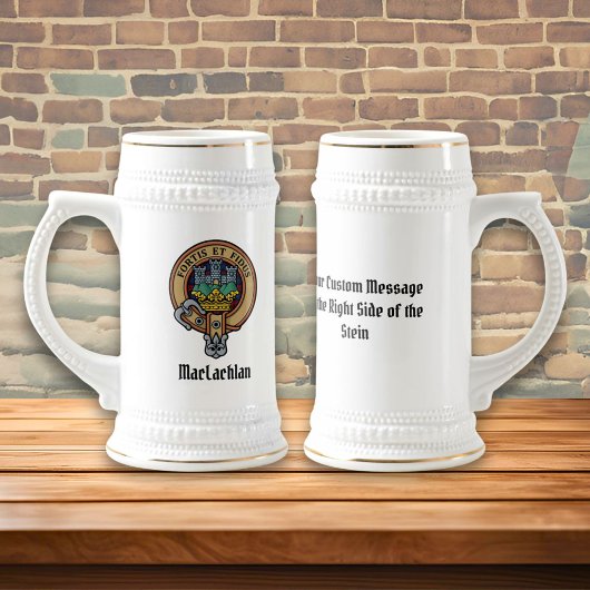 Clan MacLachlan Crest over Tartan Bierpul