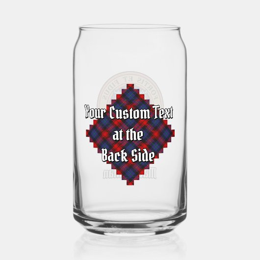 Clan MacLachlan Crest over Tartan Blikvorm Glas (Achterkant)