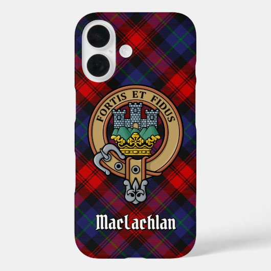 Clan MacLachlan Crest over Tartan Case-Mate iPhone Case (Achterkant)