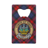 Clan MacLachlan Crest over Tartan Creditkaart Flessenopener (Voorkant)