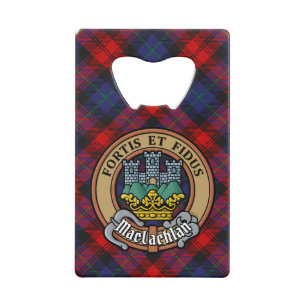 Clan MacLachlan Crest over Tartan Creditkaart Flessenopener