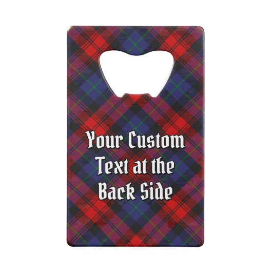 Clan MacLachlan Crest over Tartan Creditkaart Flessenopener (Achterkant)
