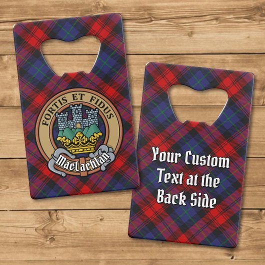 Clan MacLachlan Crest over Tartan Creditkaart Flessenopener