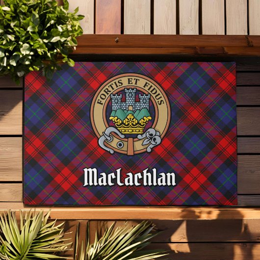 Clan MacLachlan Crest over Tartan Deurmat