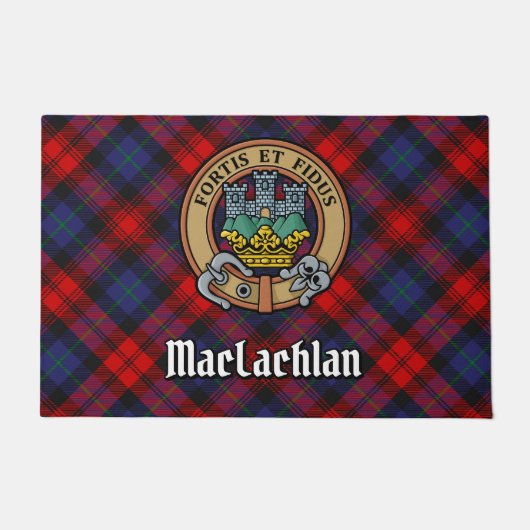 Clan MacLachlan Crest over Tartan Deurmat (Voorkant)