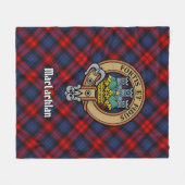 Clan MacLachlan Crest over Tartan Fleece Deken (Voorkant (Horizontaal))