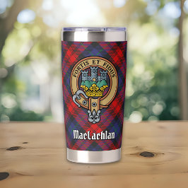 Clan MacLachlan Crest over Tartan Geïsoleerde Drinkbeker