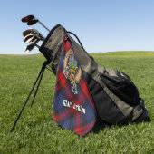 Clan MacLachlan Crest over Tartan Golfhanddoek (Groen)