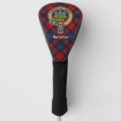 Clan MacLachlan Crest over Tartan Golfheadcover (Voorkant)