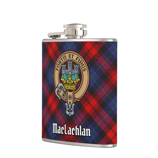 Clan MacLachlan Crest over Tartan Heupfles (Links)