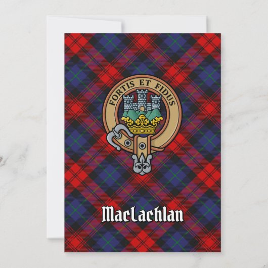 Clan MacLachlan Crest over Tartan Kaart (Achterkant)