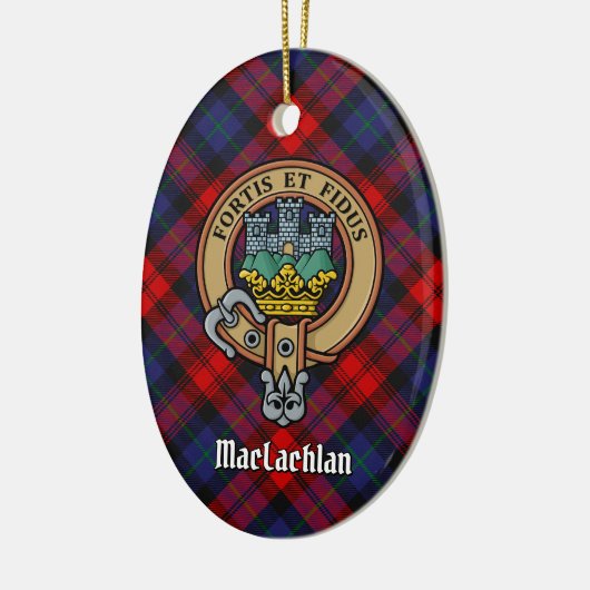 Clan MacLachlan Crest over Tartan Keramisch Ornament (Links)
